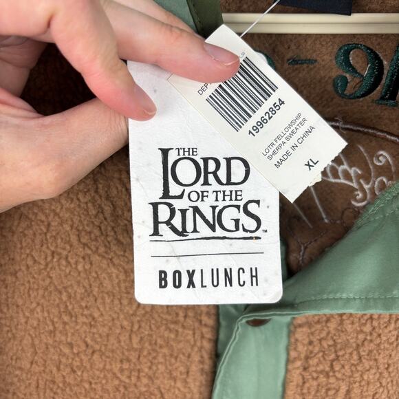 Lord of the Rings Fellowship Sherpa Sweater Jacket Middle Earth XL NEW - Picture 10 of 10